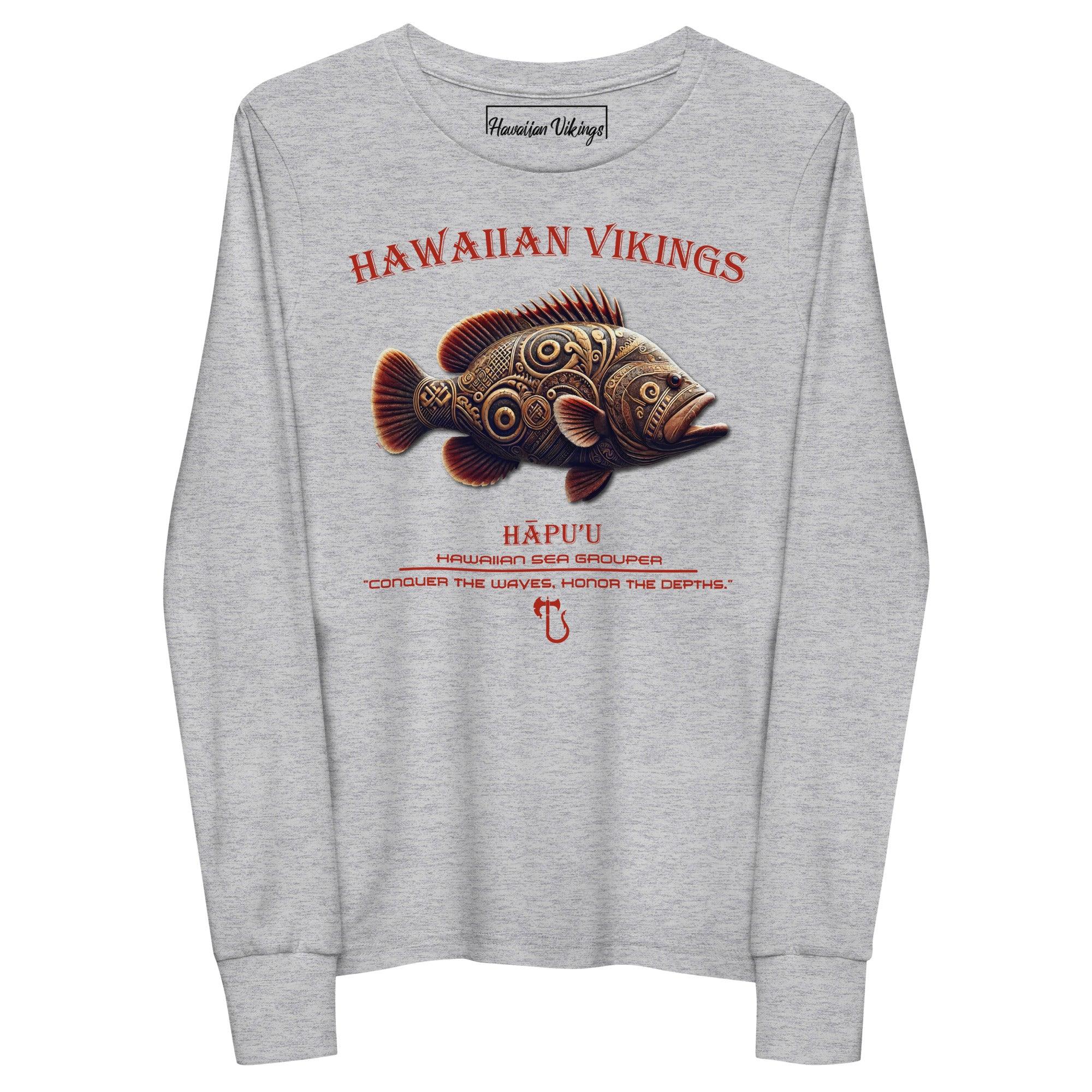 Hawaiian Sea Grouper Youth Long Sleeve Tee - Hawaiian Vikings
