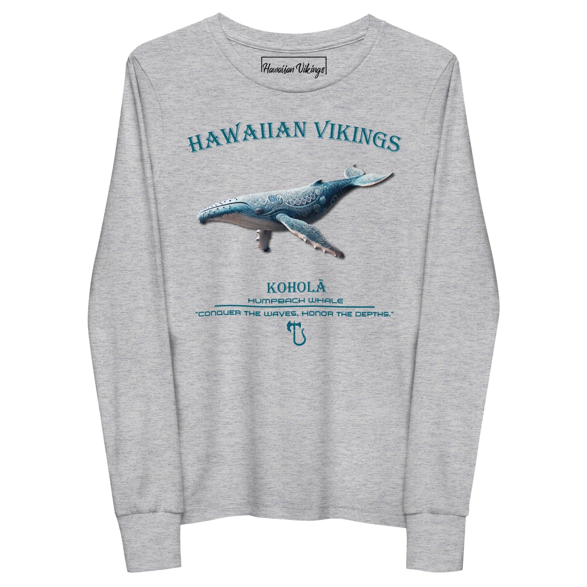 Humpback Whale Youth Long Sleeve Tee - Hawaiian Vikings