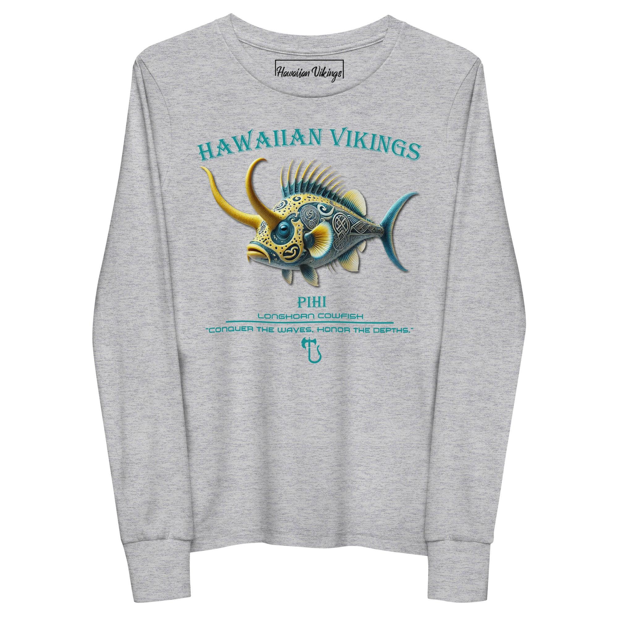 Longhorn Cowfish Youth Long Sleeve Tee - Hawaiian Vikings