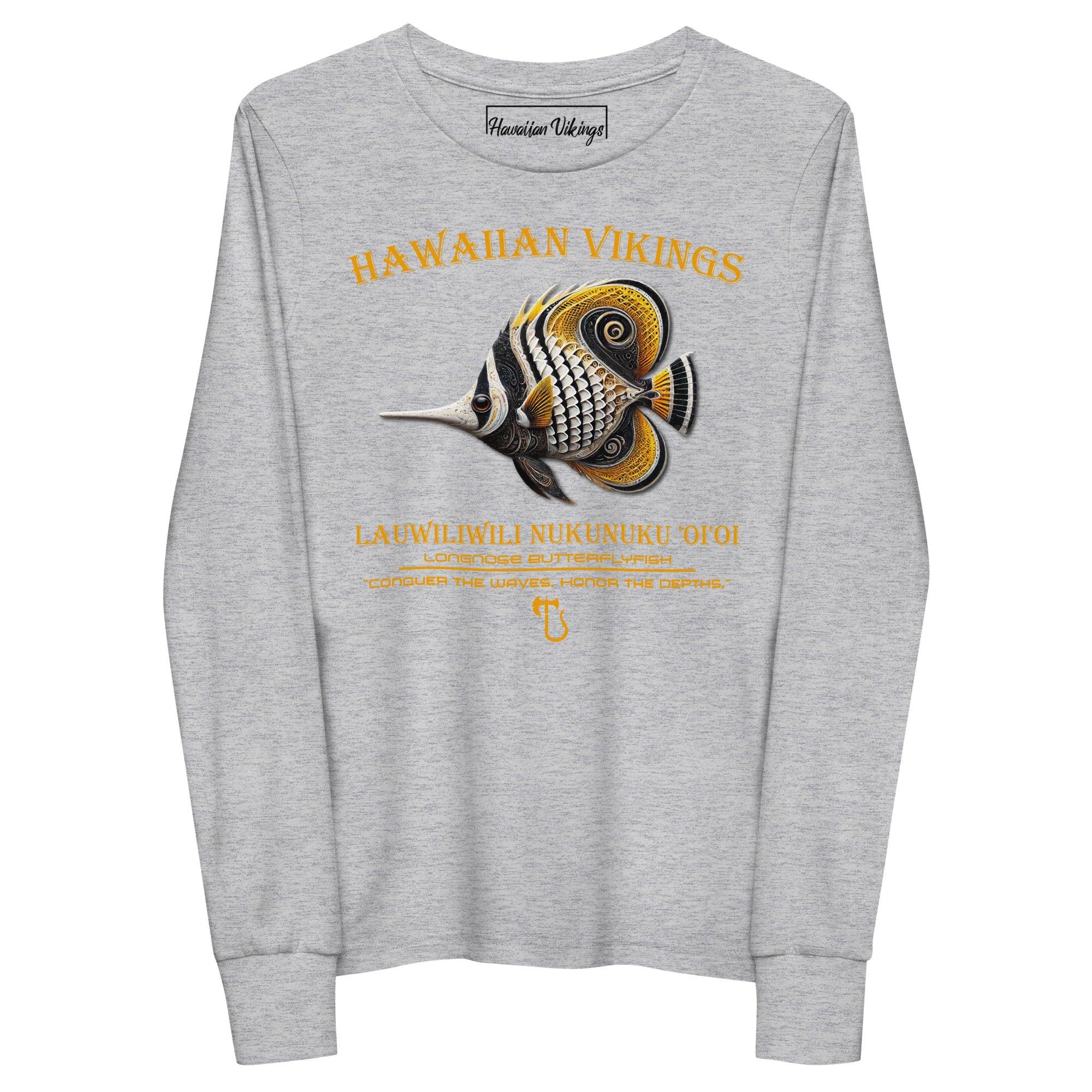 Longnose Butterflyfish Youth Long Sleeve Tee - Hawaiian Vikings