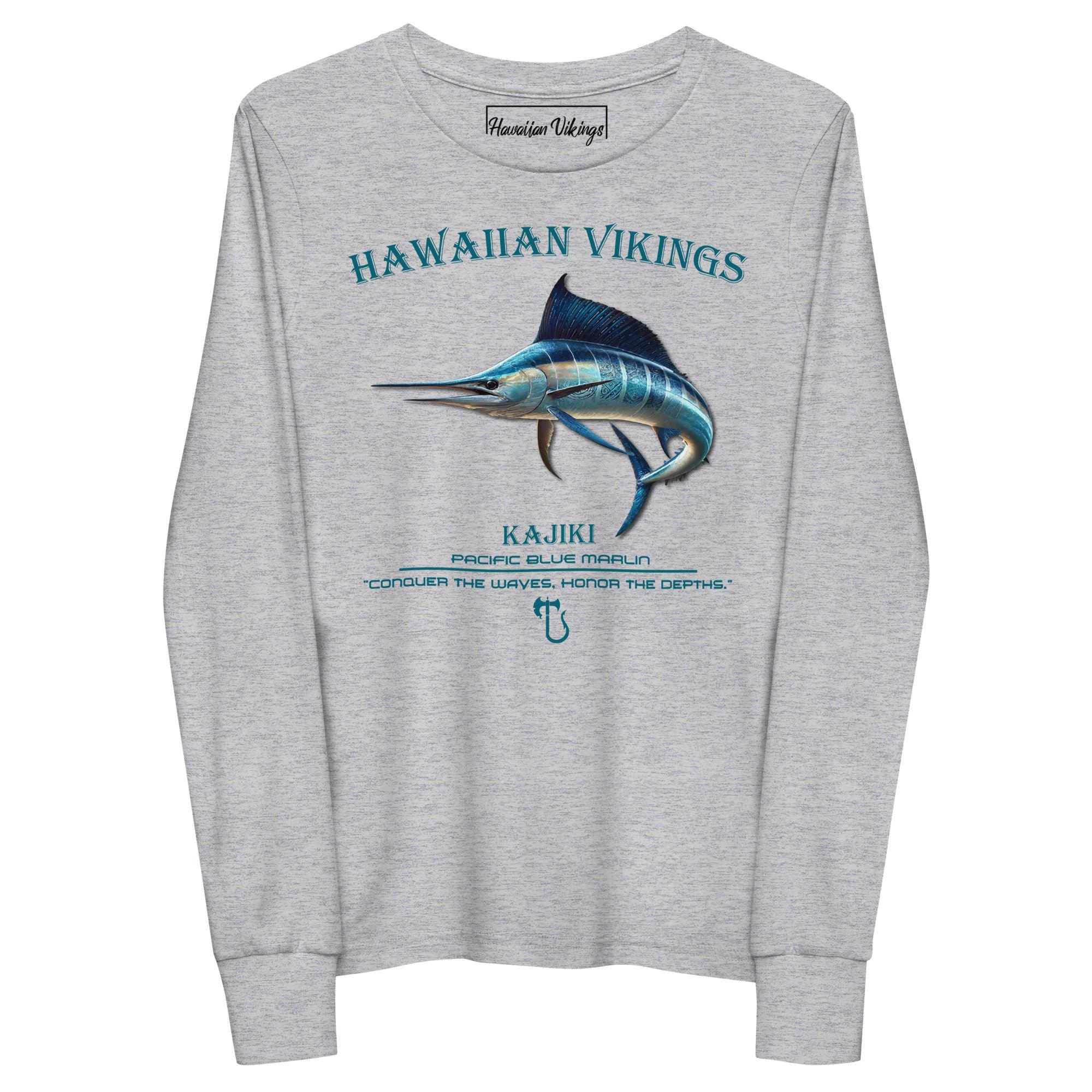 Pacific Blue Marlin Youth Long Sleeve Tee - Hawaiian Vikings
