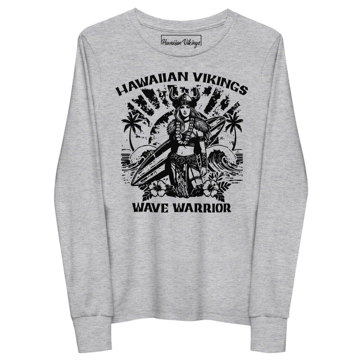 Wave Warrior Girl&#39;s Long Sleeve Tee - Hawaiian Vikings