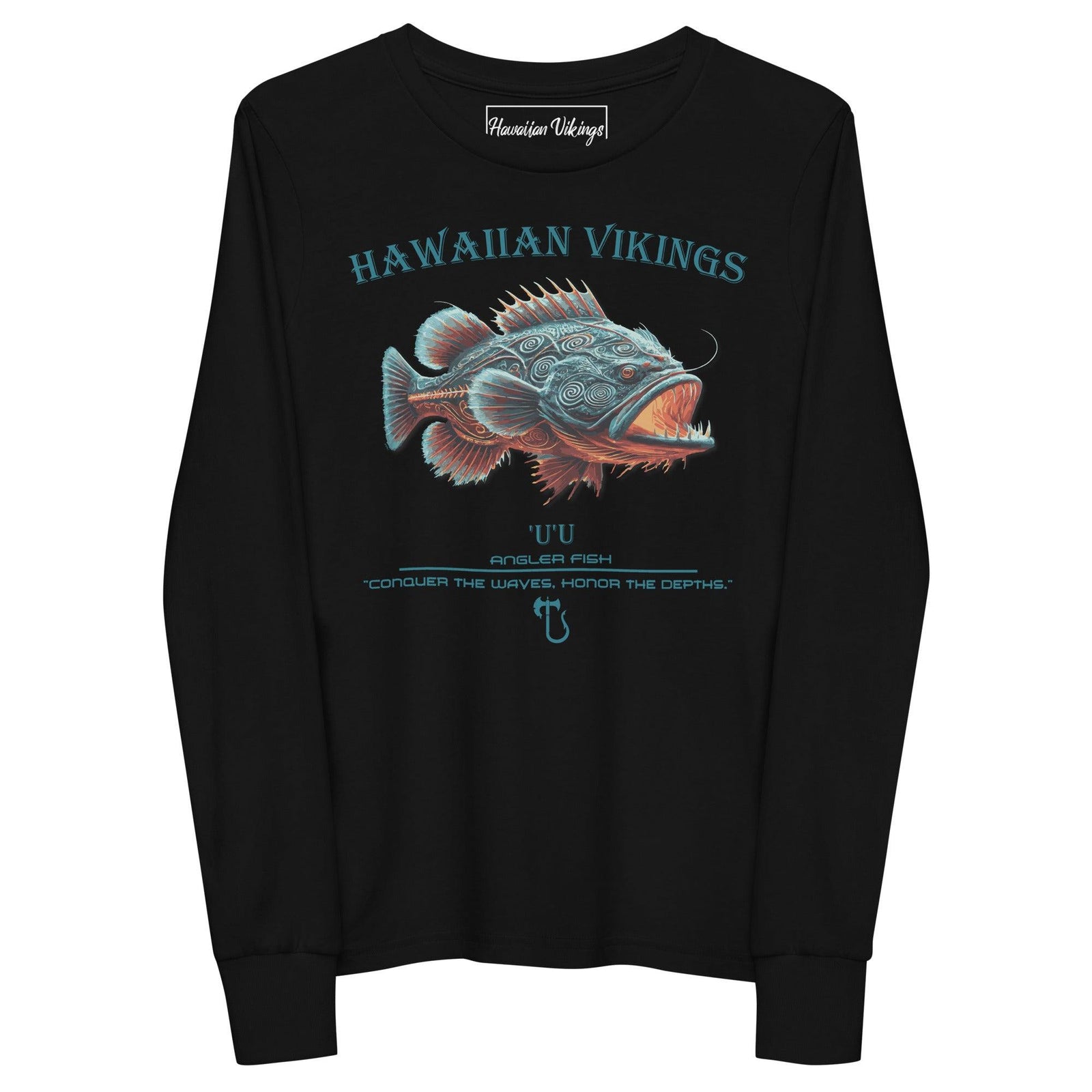 Angler Fish Youth Long Sleeve Tee - Hawaiian Vikings