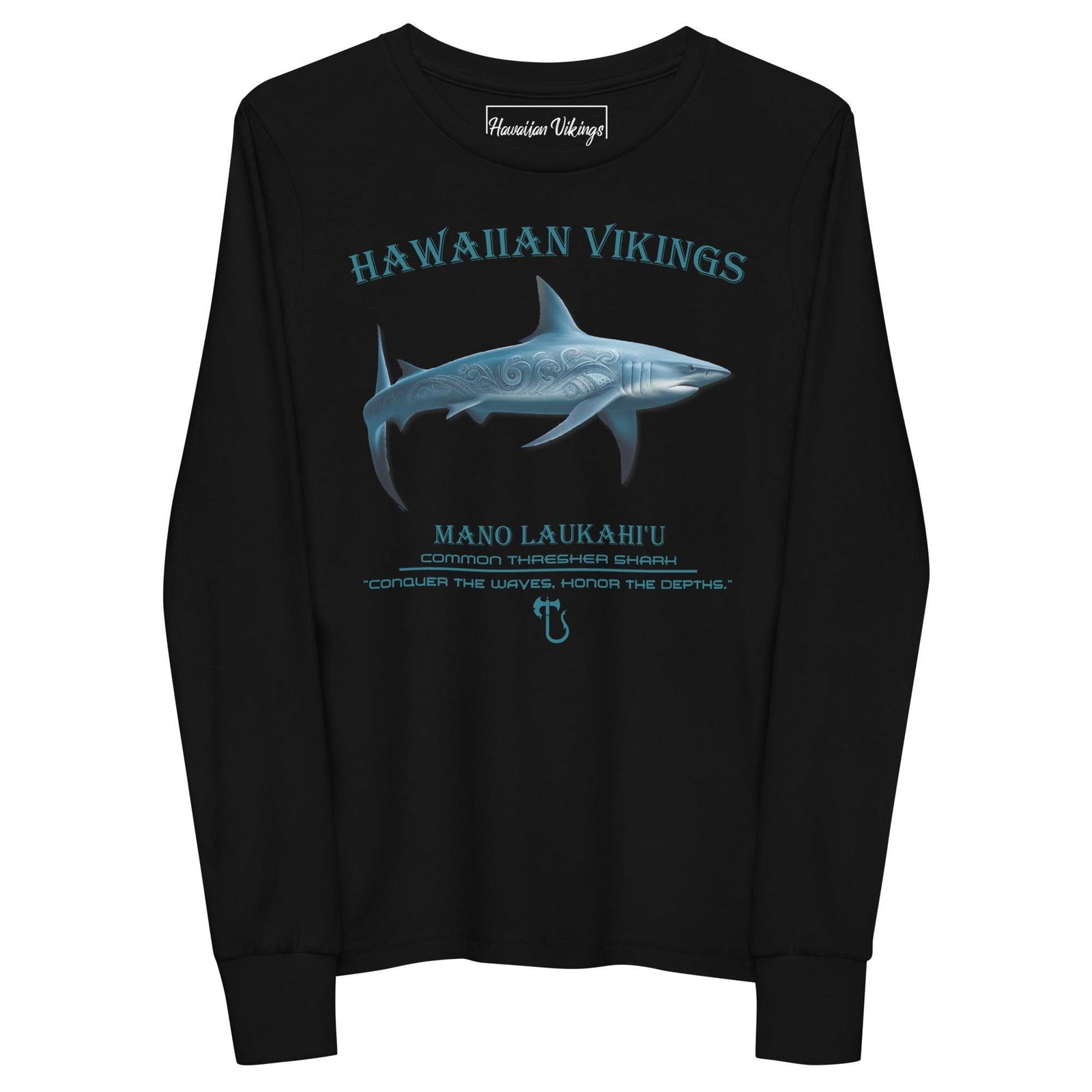 Common Thresher Shark Youth Long Sleeve Tee - Hawaiian Vikings