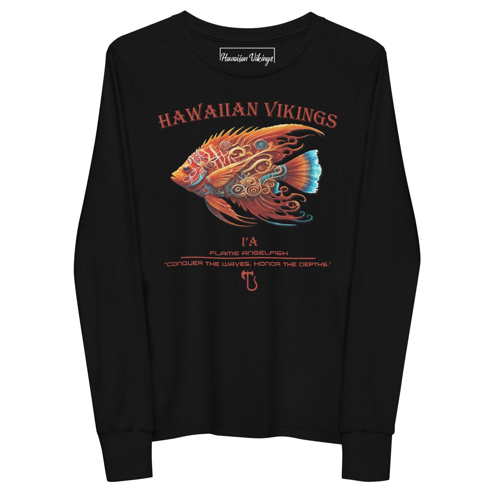 Flame Angelfish Youth Long Sleeve Tee - Hawaiian Vikings