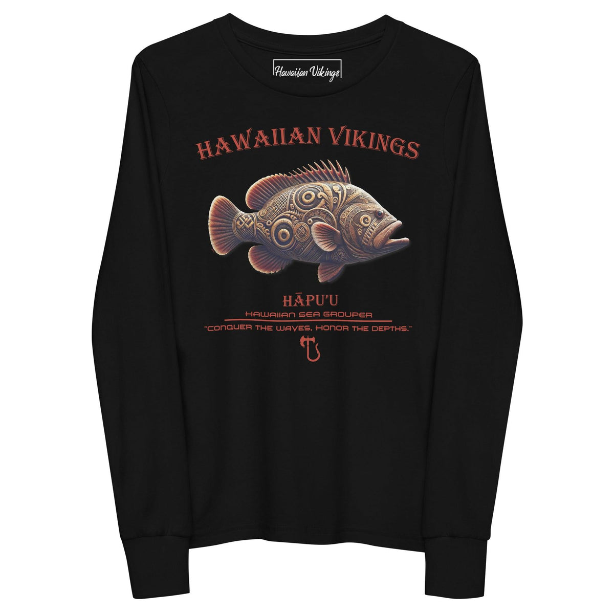 Hawaiian Sea Grouper Youth Long Sleeve Tee - Hawaiian Vikings
