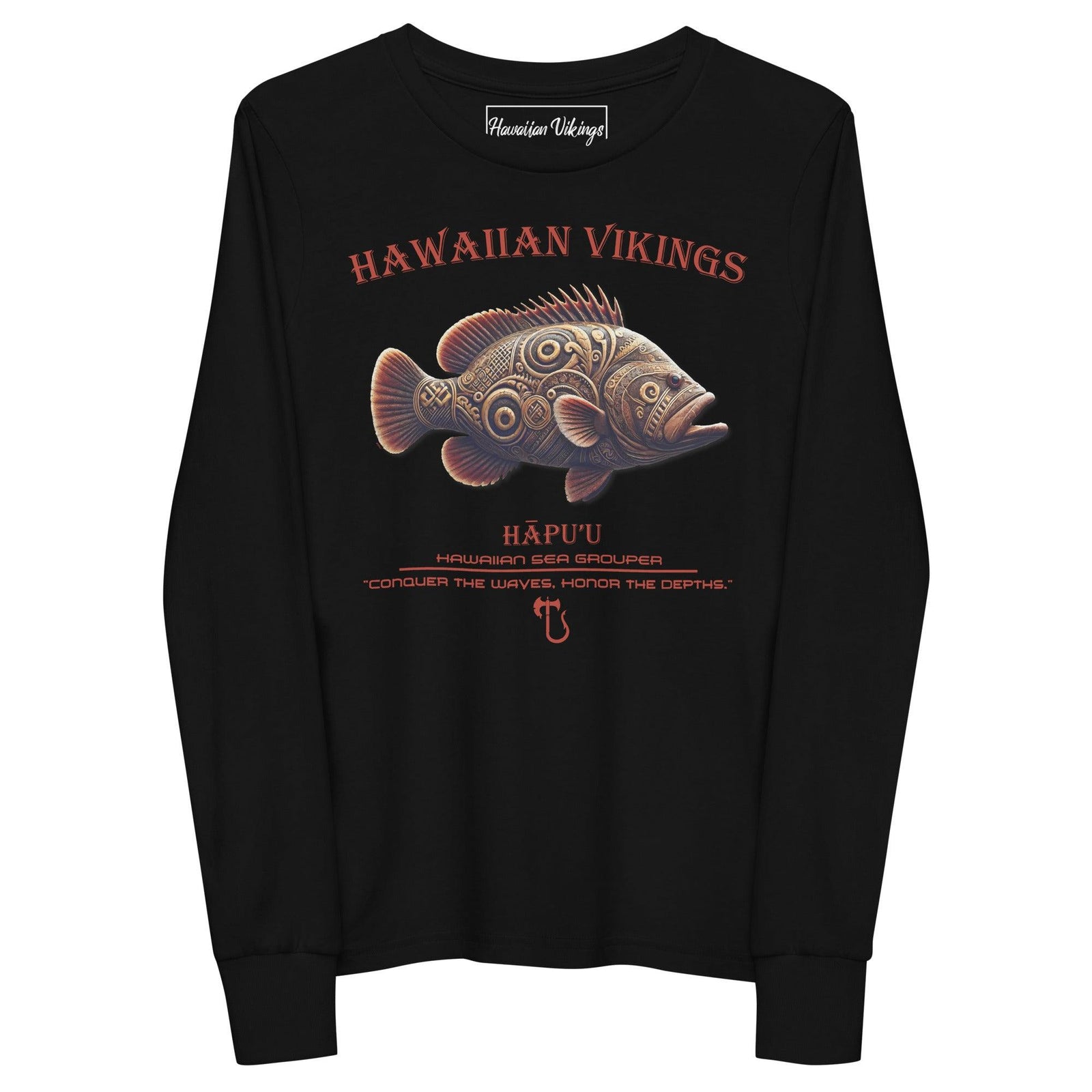 Hawaiian Sea Grouper Youth Long Sleeve Tee - Hawaiian Vikings