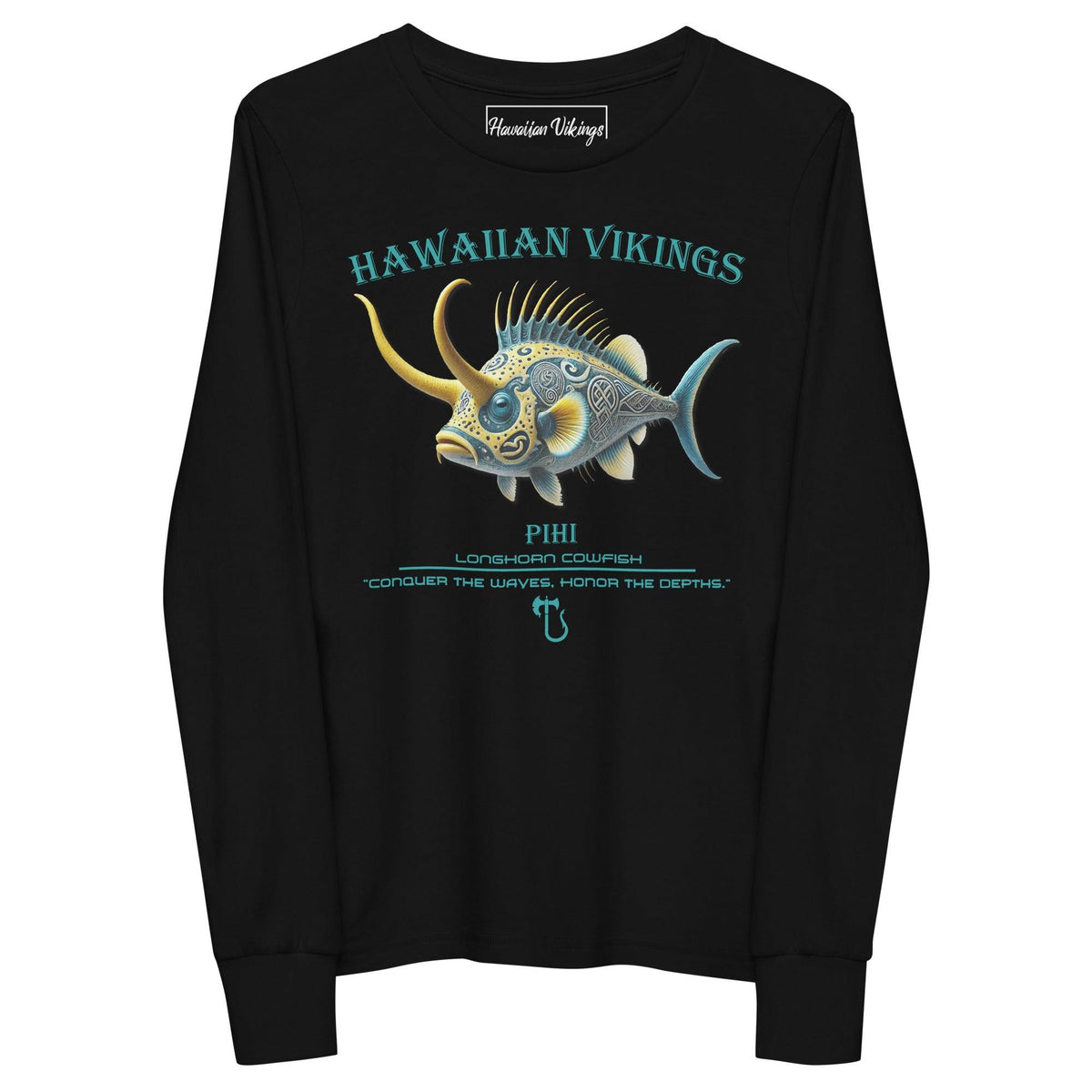 Longhorn Cowfish Youth Long Sleeve Tee - Hawaiian Vikings