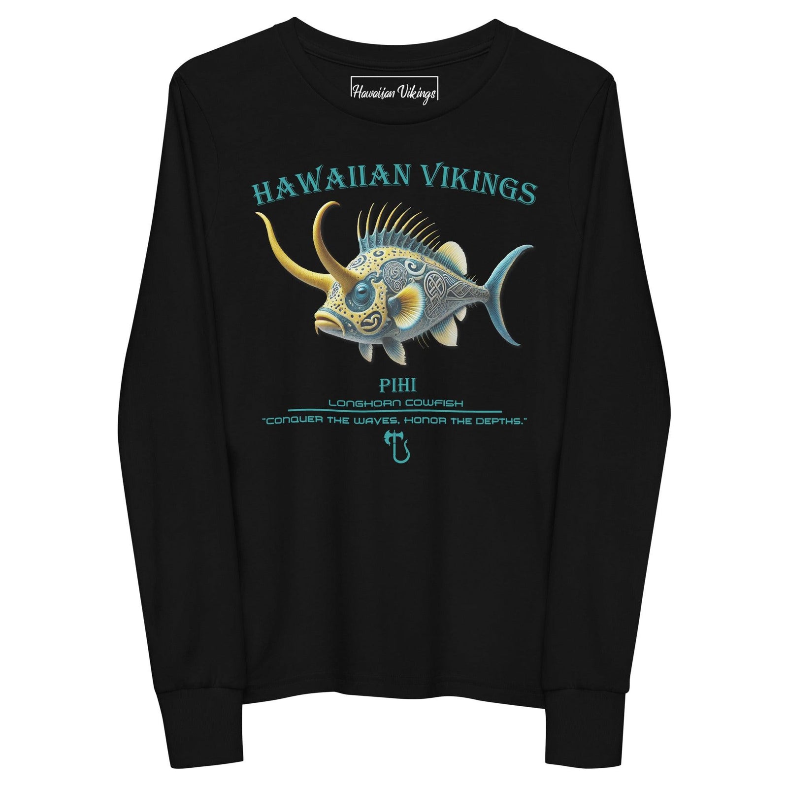 Longhorn Cowfish Youth Long Sleeve Tee - Hawaiian Vikings