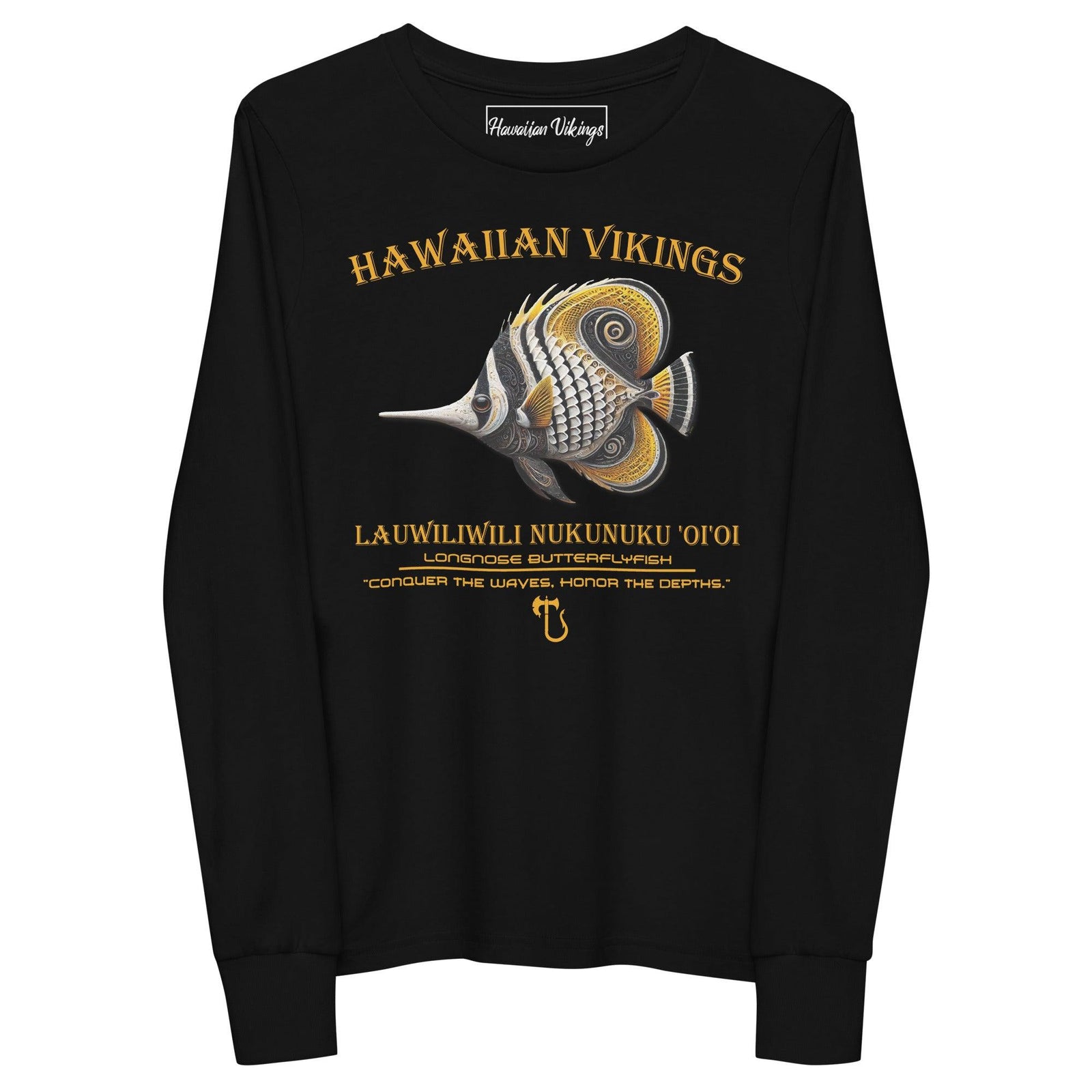 Longnose Butterflyfish Youth Long Sleeve Tee - Hawaiian Vikings