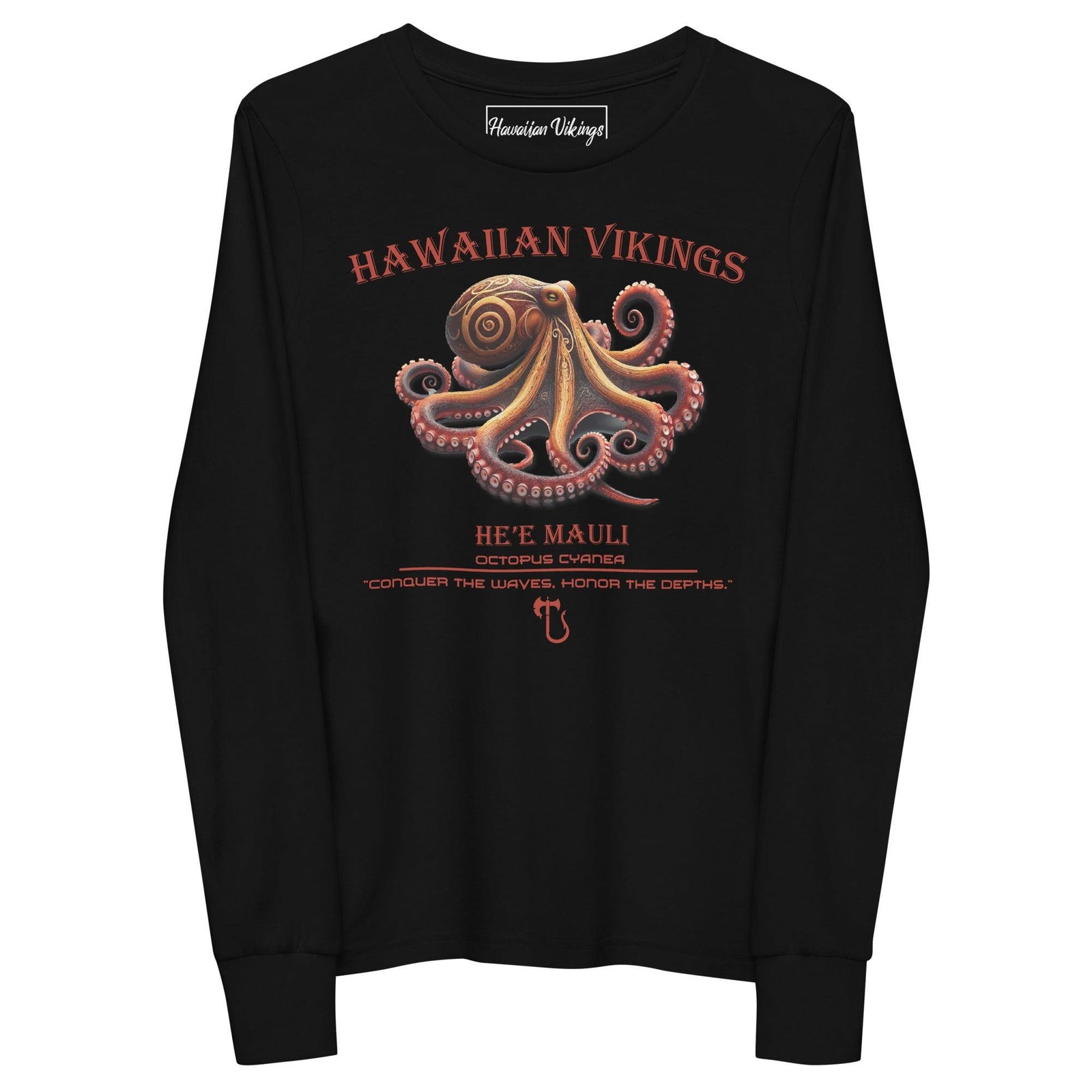 Octopus Cyanea Youth Long Sleeve Tee - Hawaiian Vikings