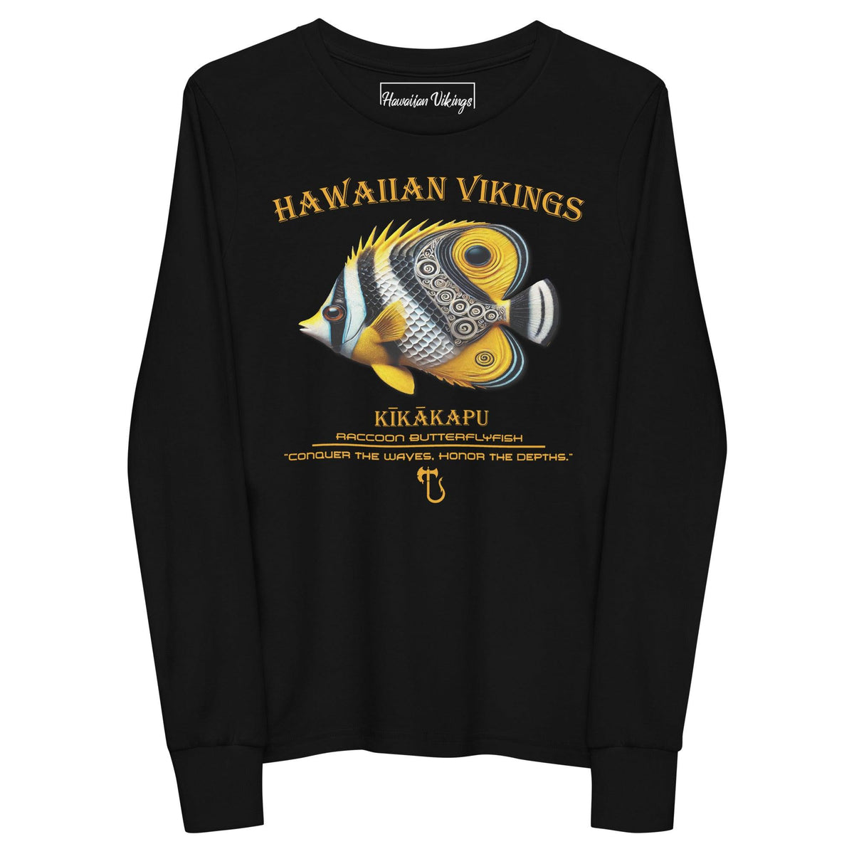 Raccoon Butterflyfish Youth Long Sleeve Tee - Hawaiian Vikings