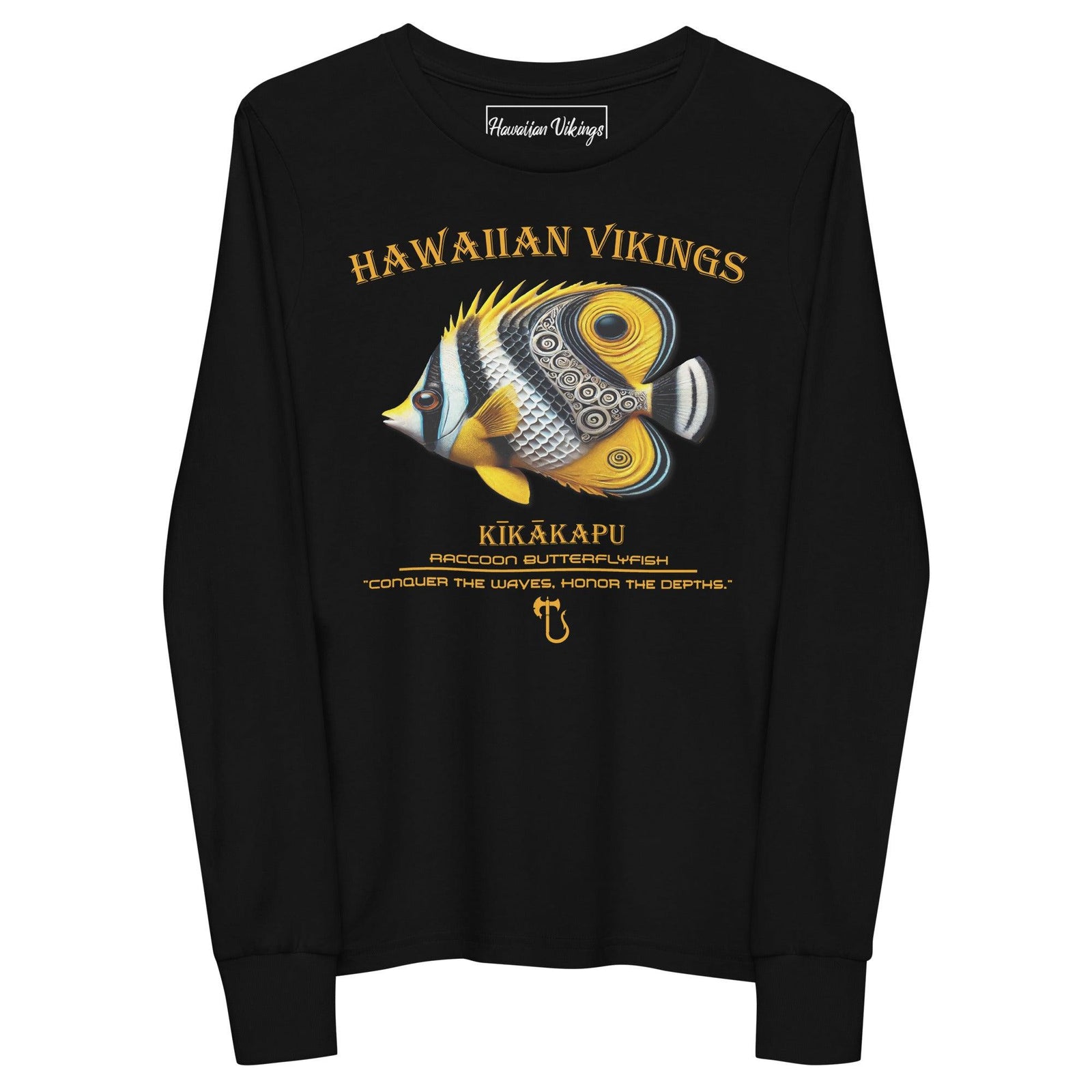 Raccoon Butterflyfish Youth Long Sleeve Tee - Hawaiian Vikings