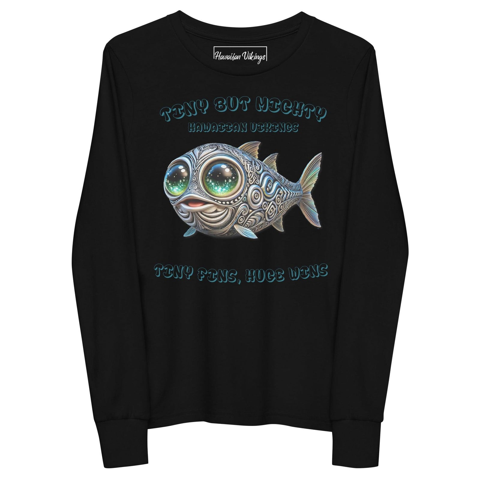 Tiny Fins, Huge Wins Youth long sleeve tee - Hawaiian Vikings