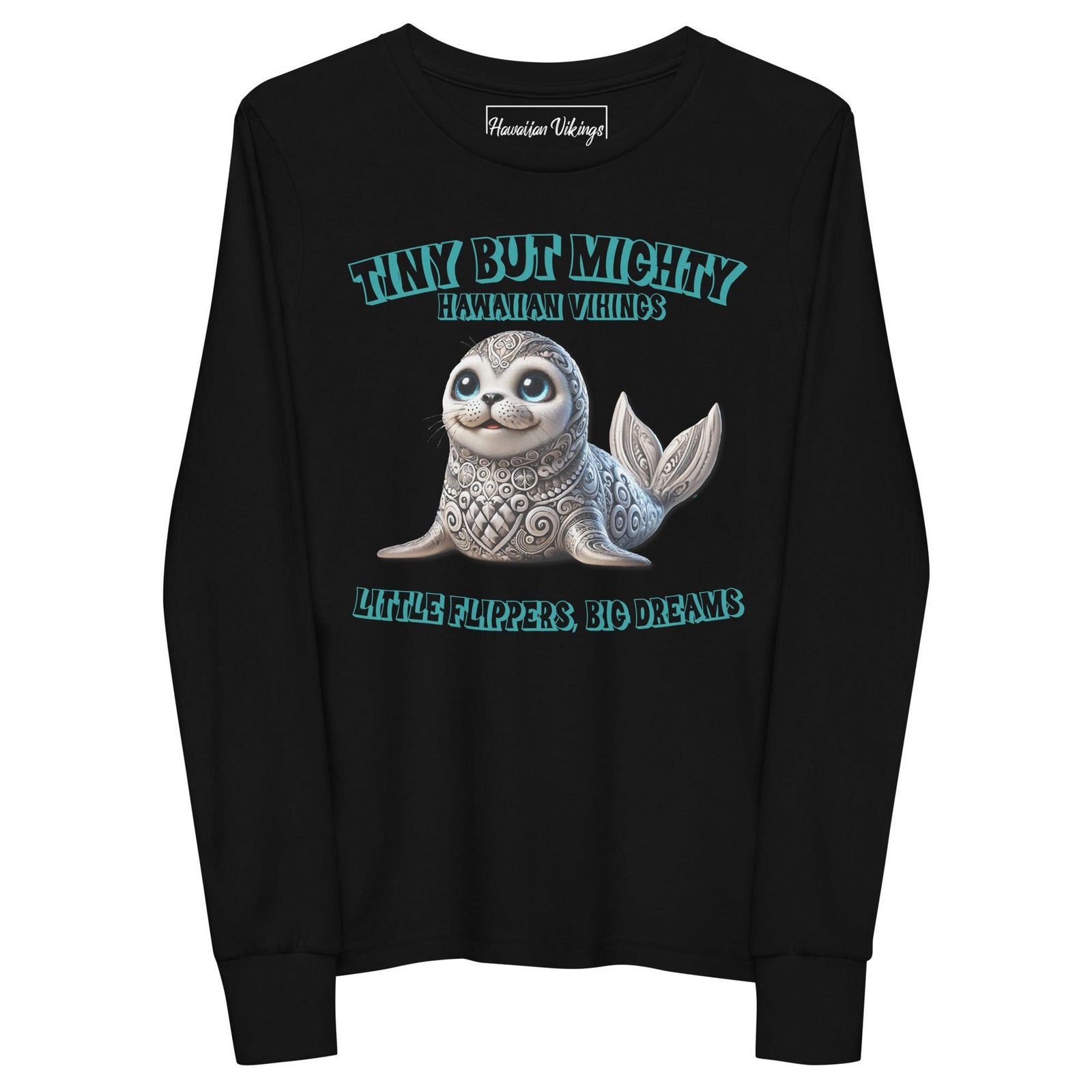 Little Flippers, Big Dreams Youth long sleeve tee - Hawaiian Vikings