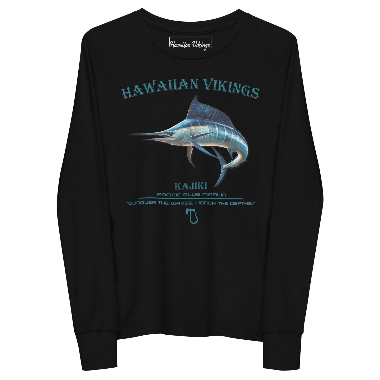 Pacific Blue Marlin Youth Long Sleeve Tee - Hawaiian Vikings