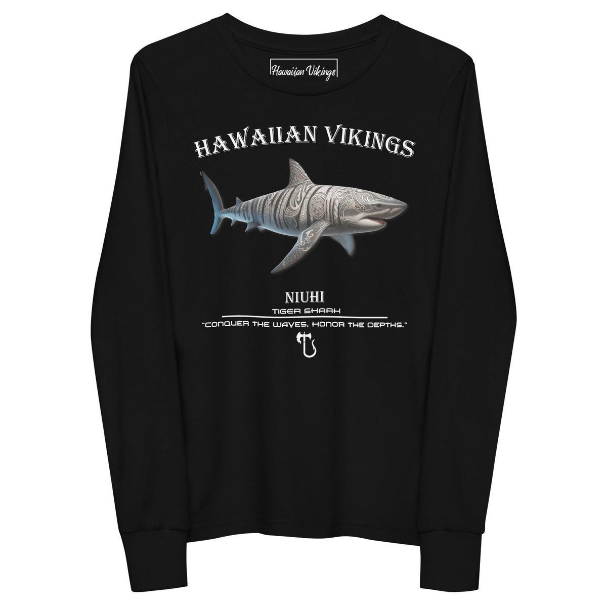 Tiger Shark Youth Long Sleeve Tee - Hawaiian Vikings