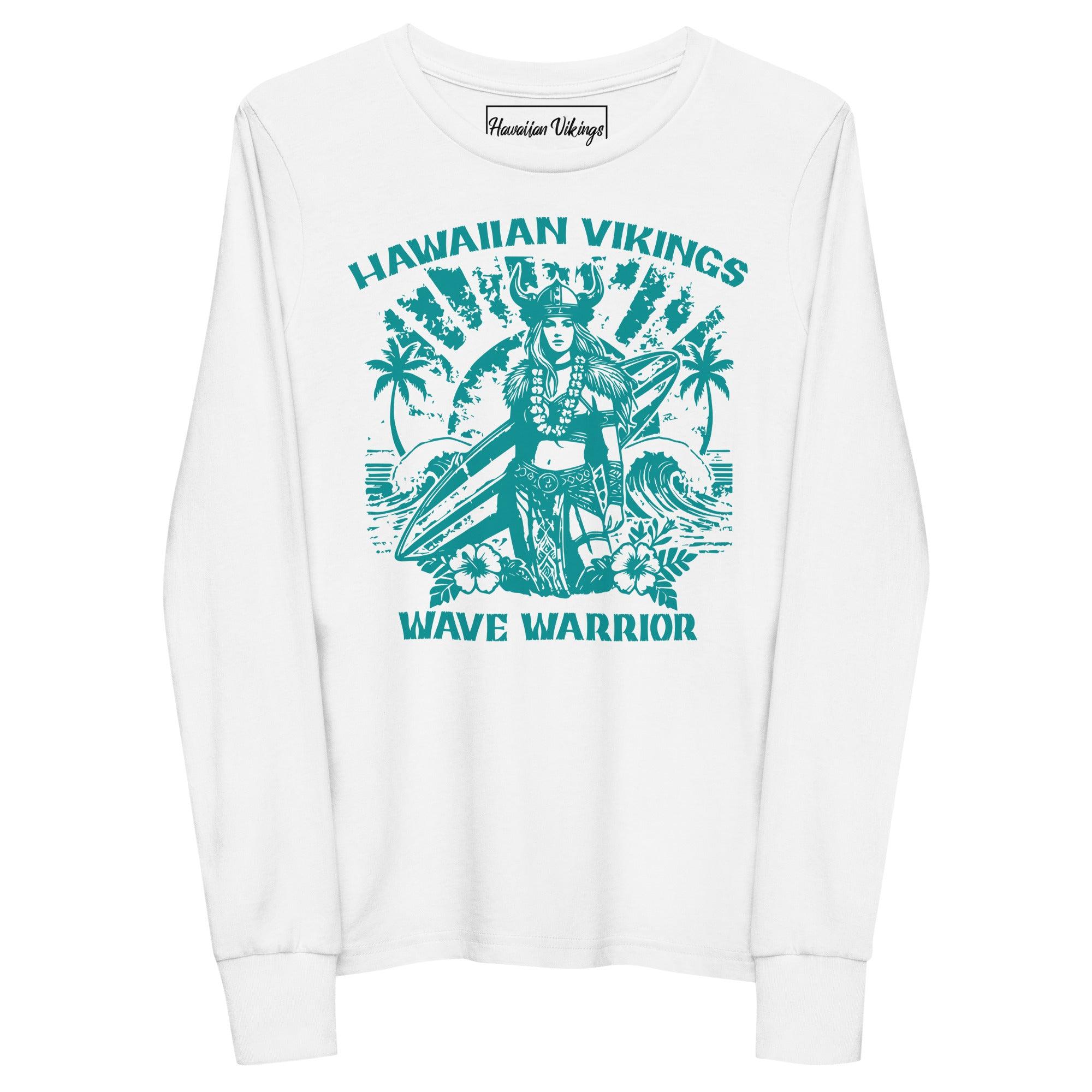 Wave Warrior Girl's Long Sleeve Tee - Hawaiian Vikings