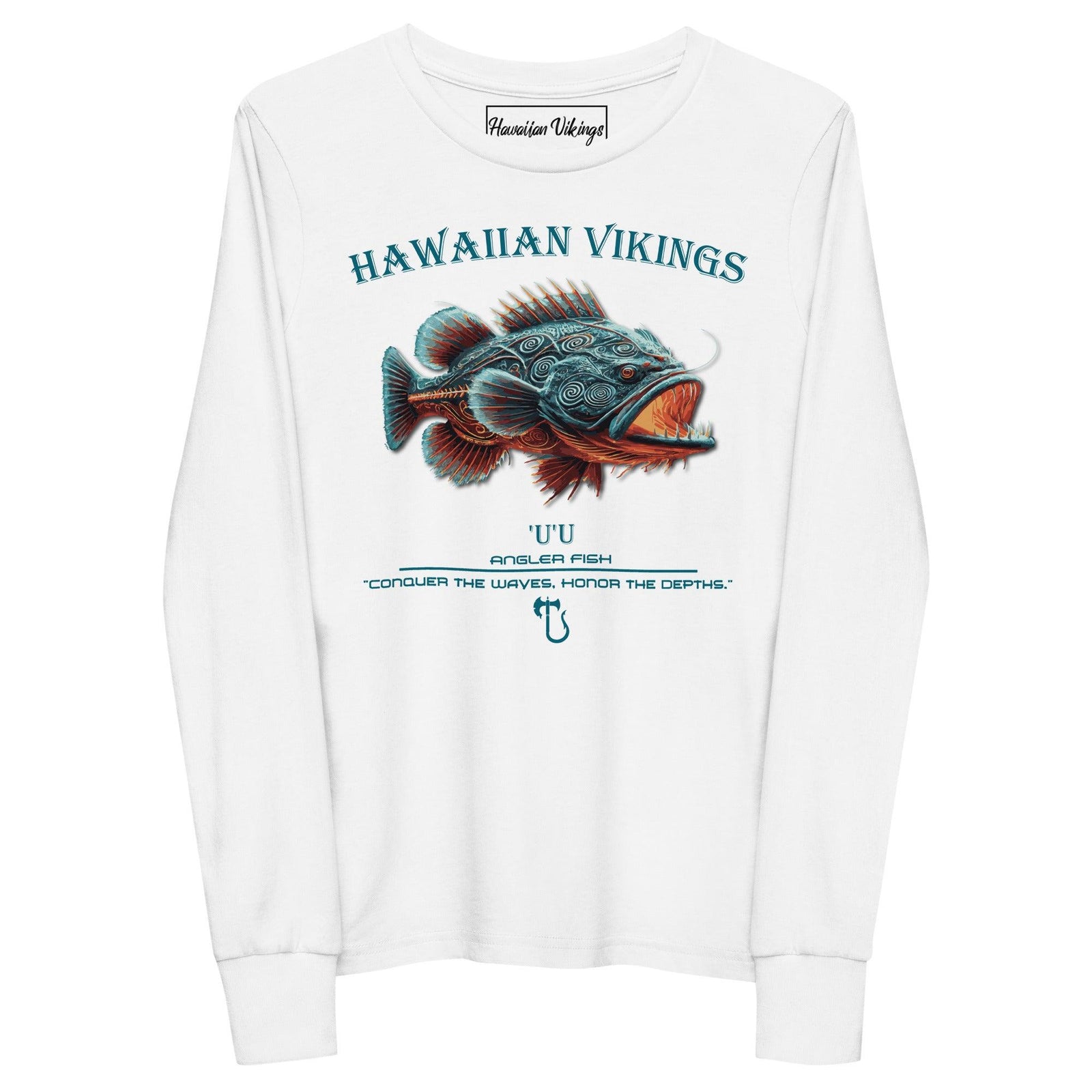 Angler Fish Youth Long Sleeve Tee - Hawaiian Vikings