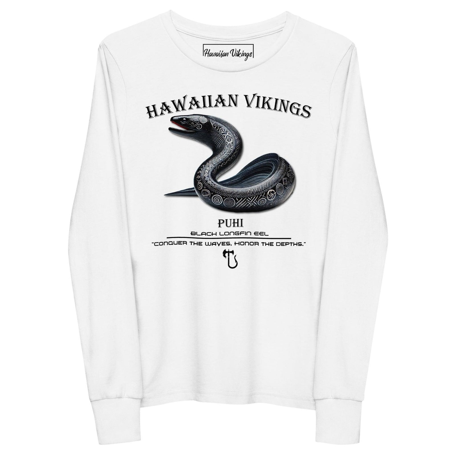 Black Longfin Eel Youth Long Sleeve Tee - Hawaiian Vikings