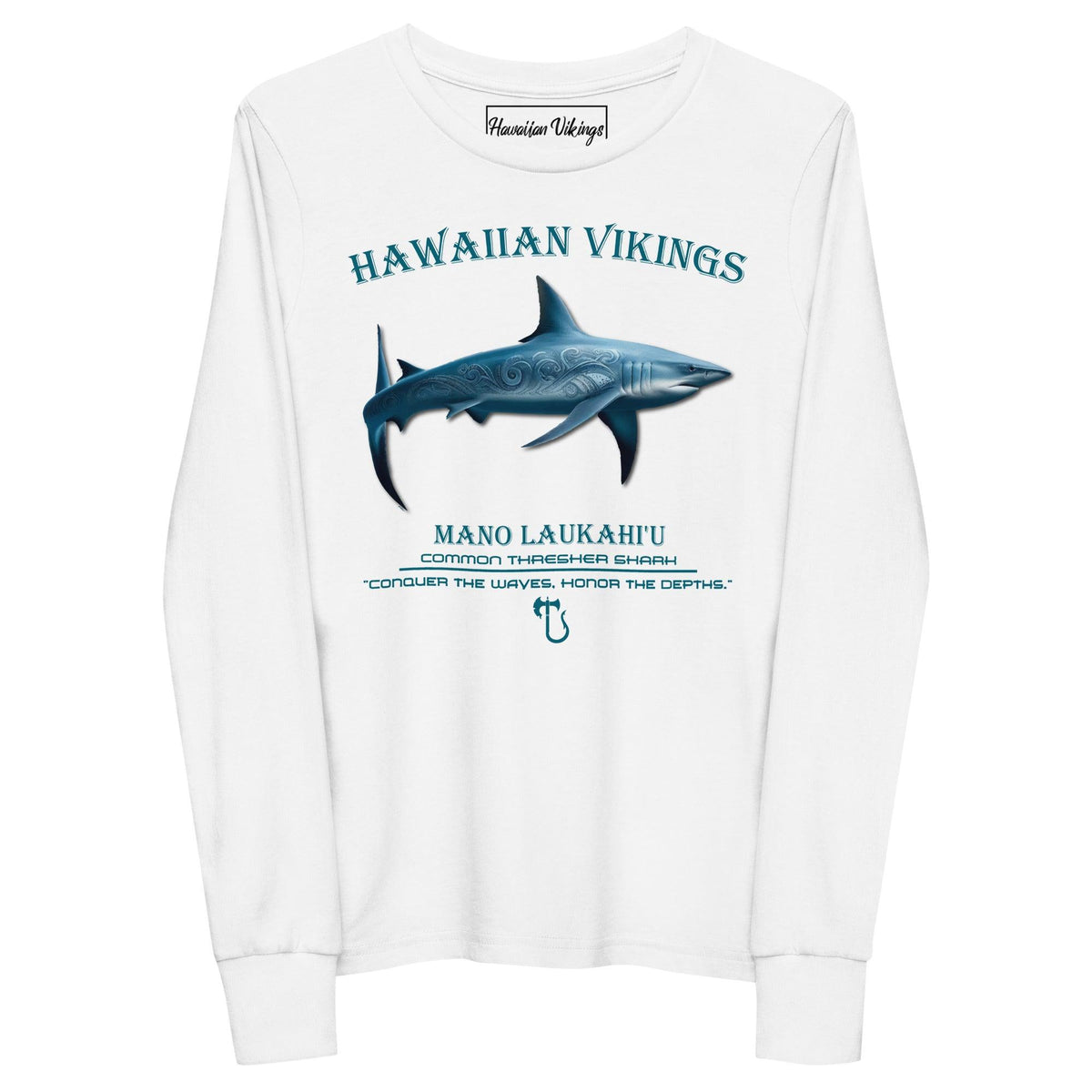 Common Thresher Shark Youth Long Sleeve Tee - Hawaiian Vikings