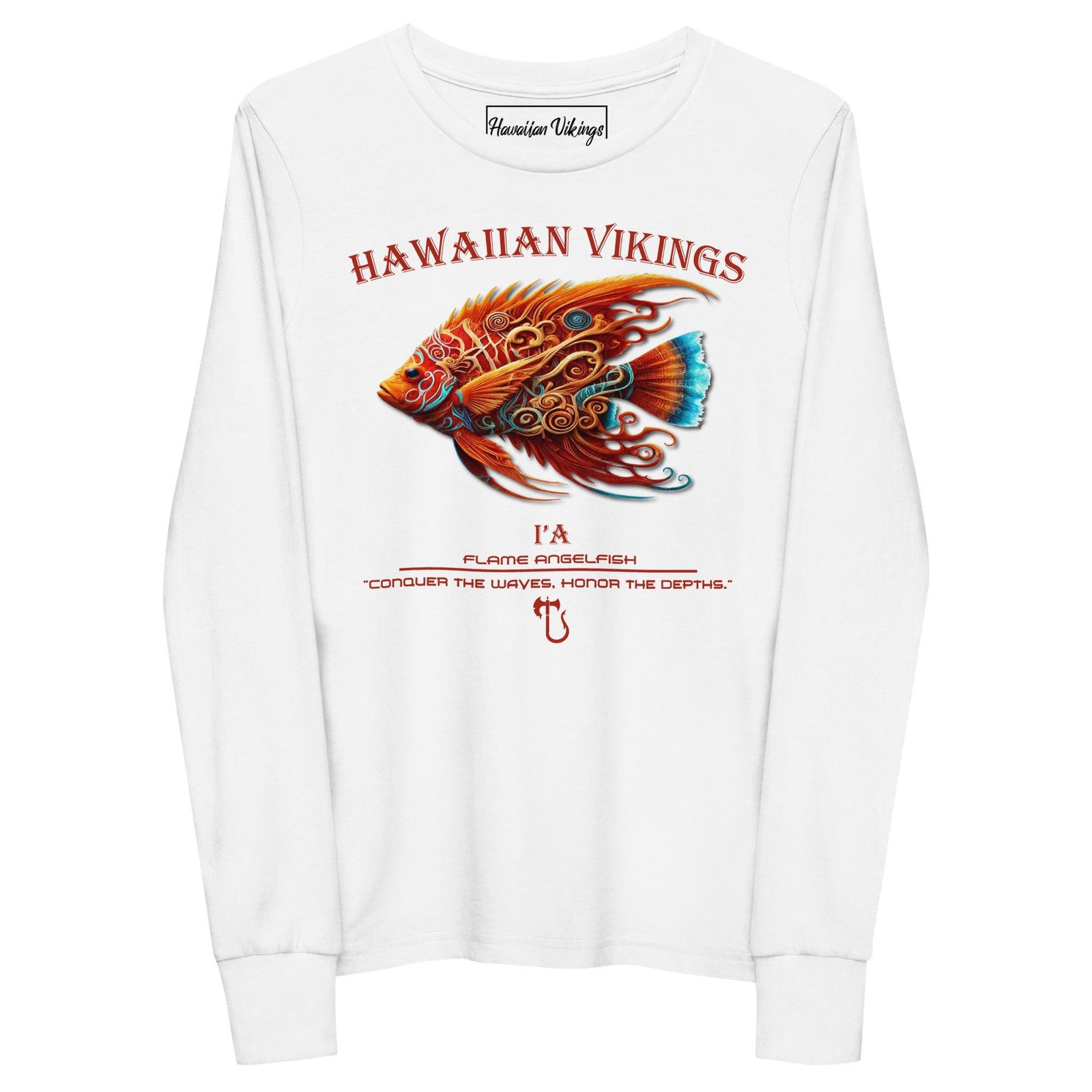 Flame Angelfish Youth Long Sleeve Tee - Hawaiian Vikings