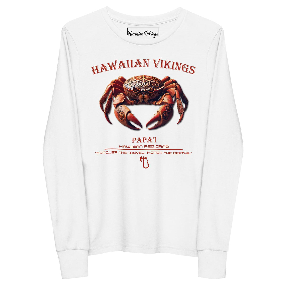 Hawaiian Red Crab Youth Long Sleeve Tee - Hawaiian Vikings
