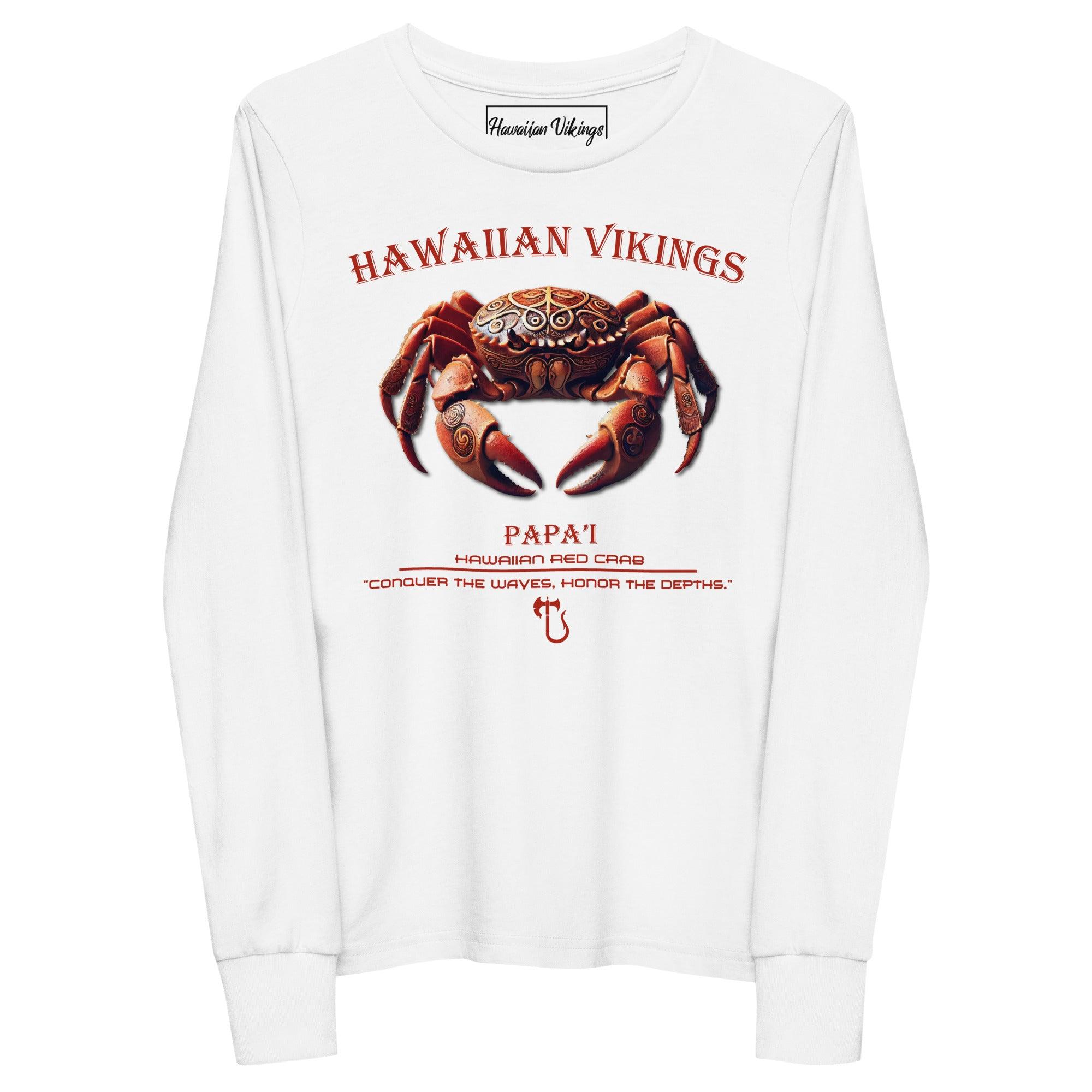 Hawaiian Red Crab Youth Long Sleeve Tee - Hawaiian Vikings
