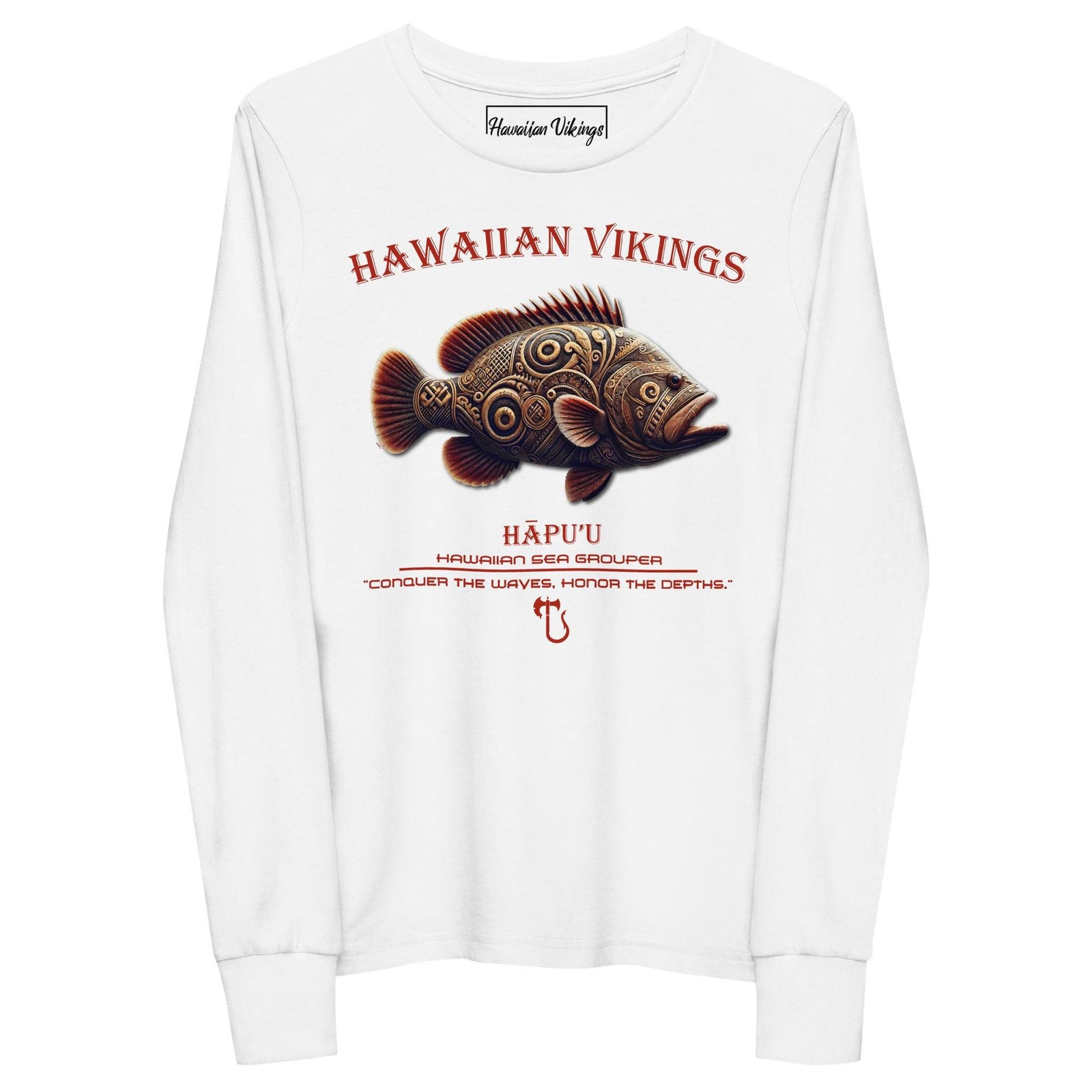 Hawaiian Sea Grouper Youth Long Sleeve Tee - Hawaiian Vikings