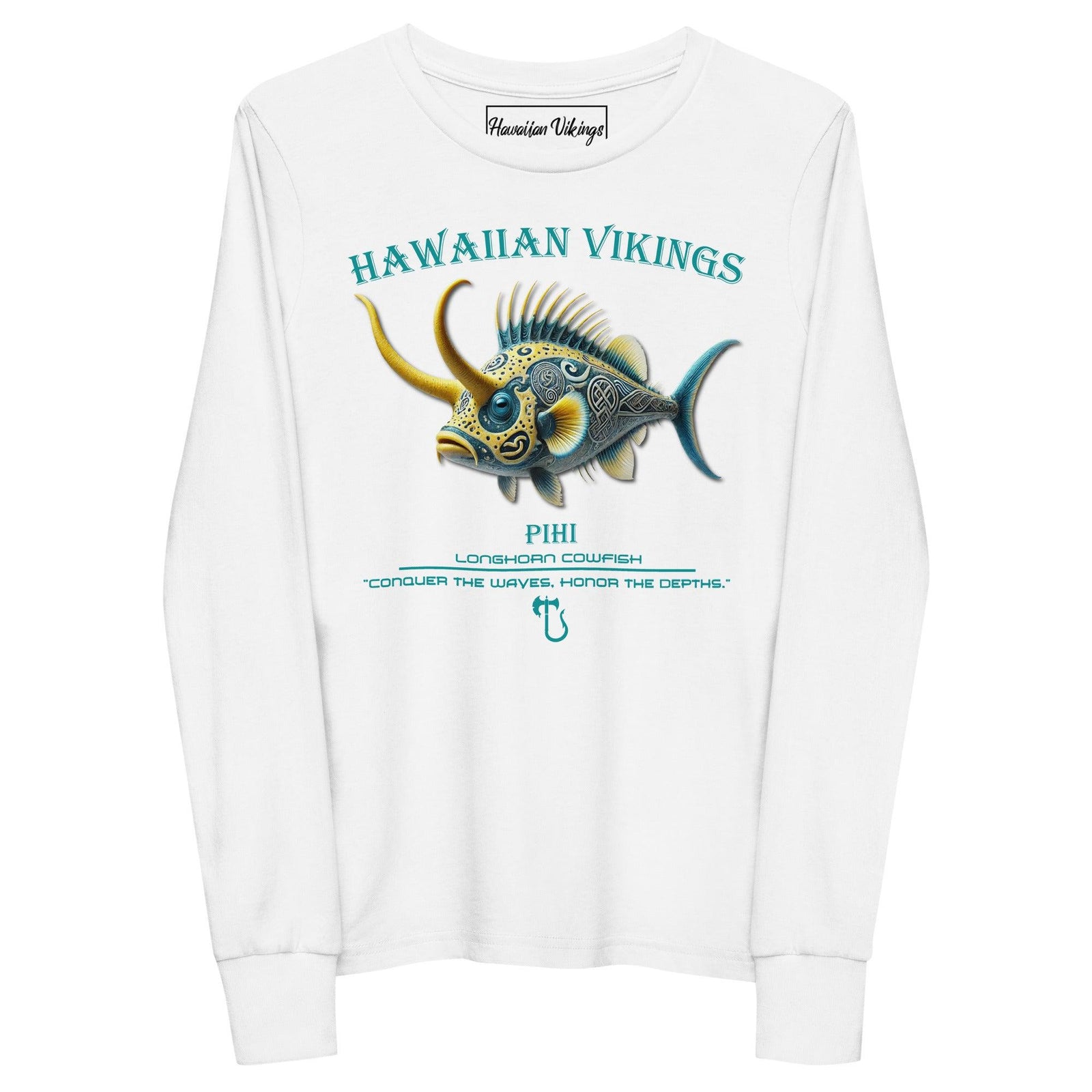 Longhorn Cowfish Youth Long Sleeve Tee - Hawaiian Vikings