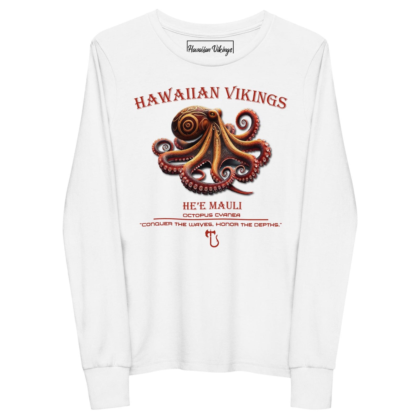 Octopus Cyanea Youth Long Sleeve Tee - Hawaiian Vikings