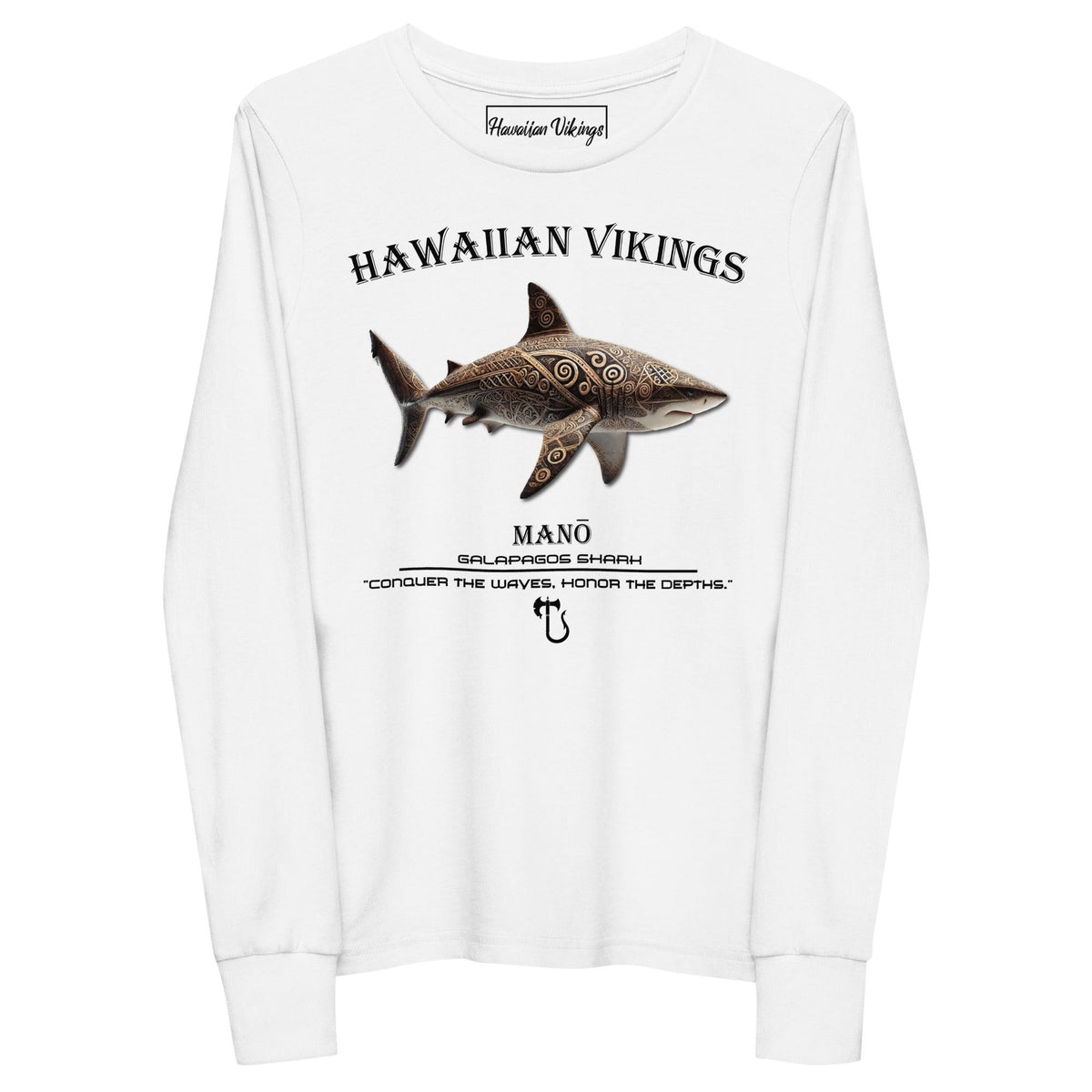 Galapagos Shark Youth Long Sleeve Tee - Hawaiian Vikings