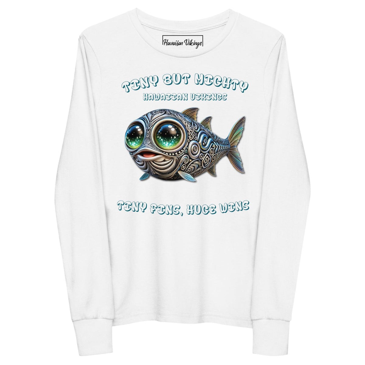 Tiny Fins, Huge Wins Youth long sleeve tee - Hawaiian Vikings