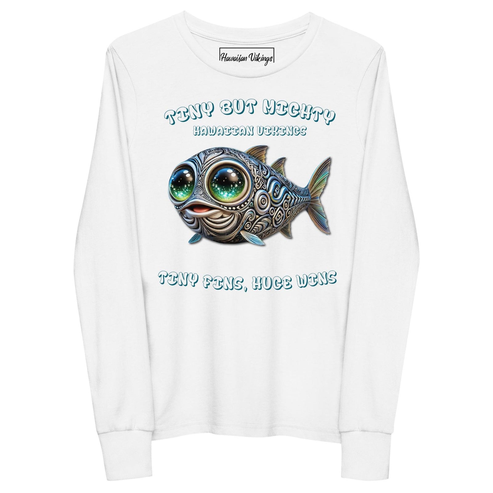 Tiny Fins, Huge Wins Youth long sleeve tee - Hawaiian Vikings