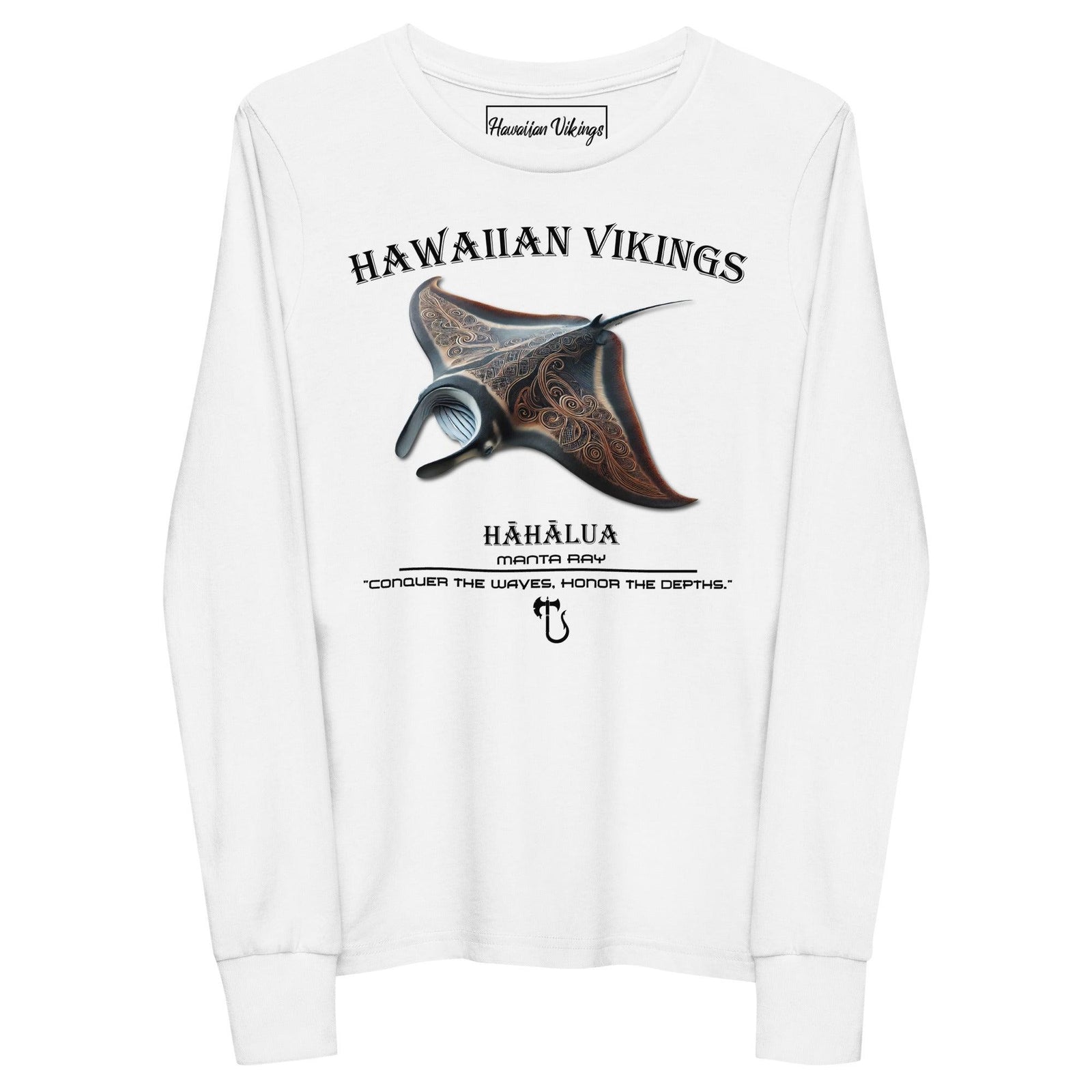 Manta Ray Youth Long Sleeve Tee - Hawaiian Vikings