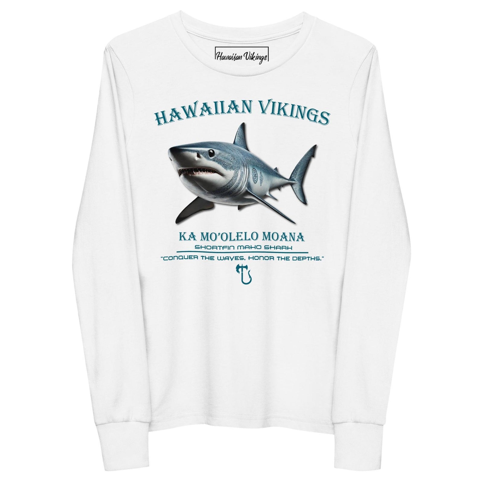 Shortfin Mako Shark Youth Long Sleeve Tee - Hawaiian Vikings