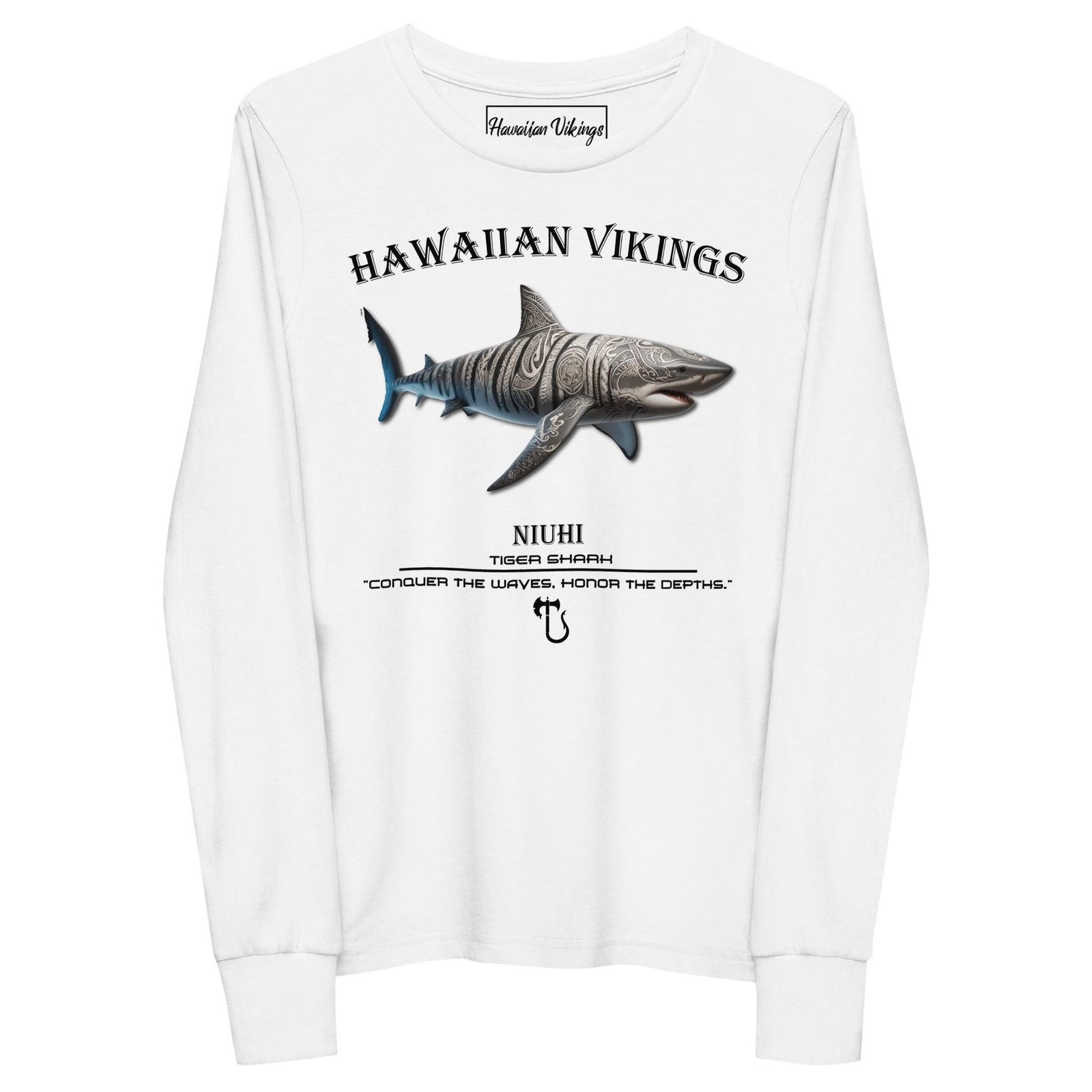 Tiger Shark Youth Long Sleeve Tee - Hawaiian Vikings