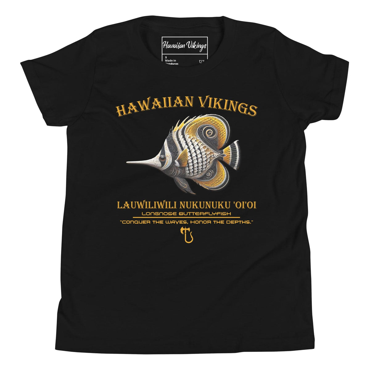 Longnose Butterflyfish Youth Short Sleeve T-Shirt - Hawaiian Vikings