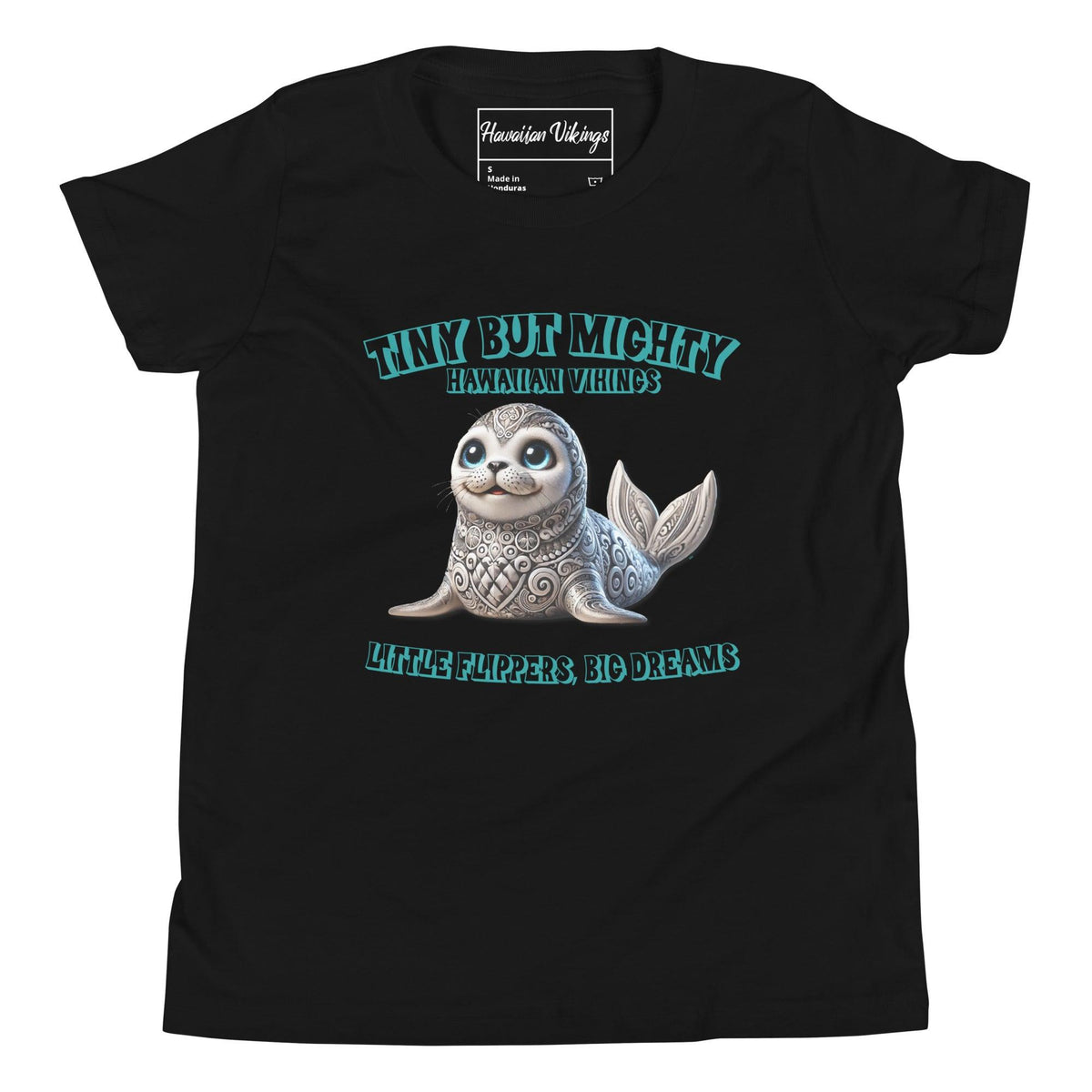 Little Flippers, Big Dreams Youth Short Sleeve T-Shirt - Hawaiian Vikings