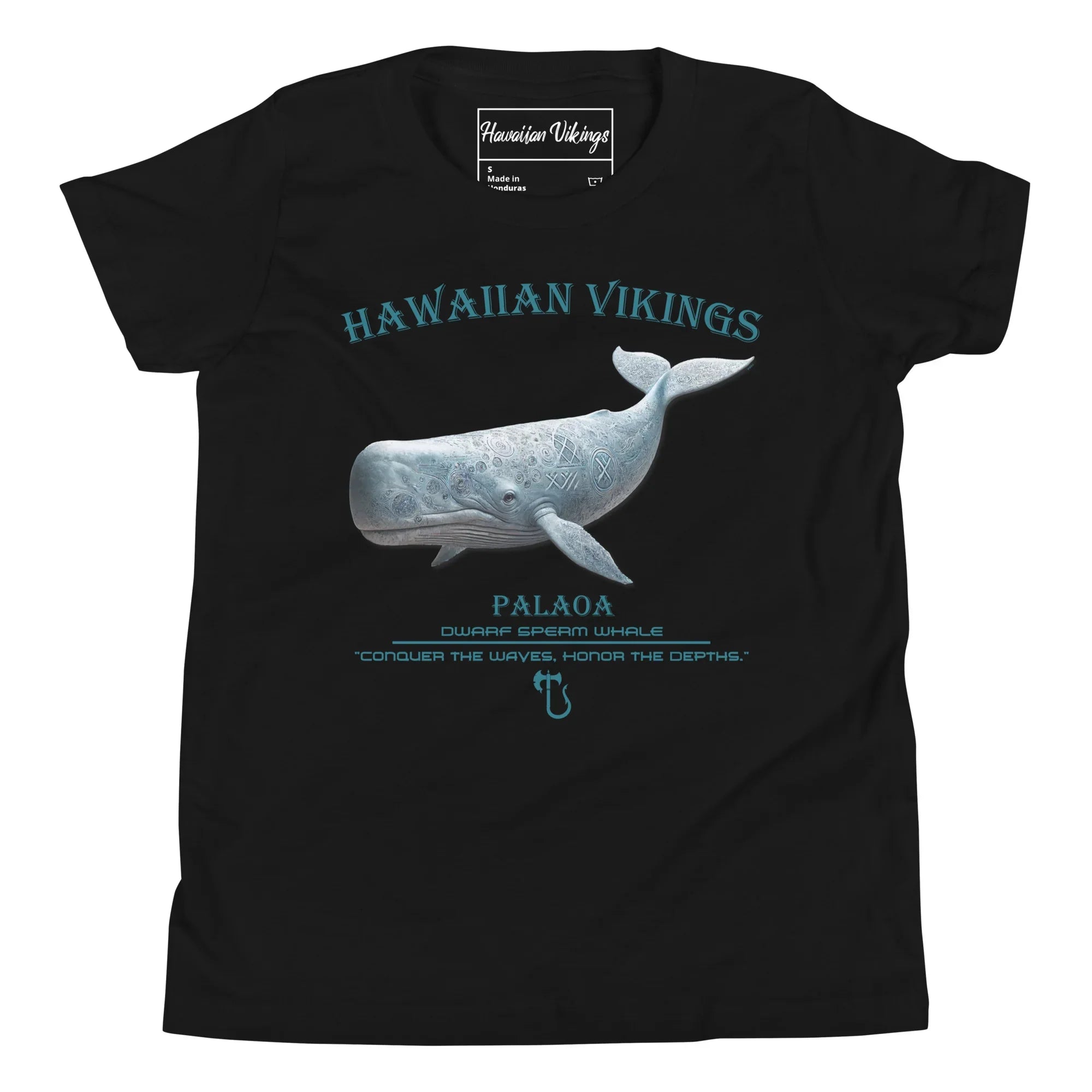 Dwarf Sperm Whale Youth Short Sleeve T-Shirt Hawaiian Vikings