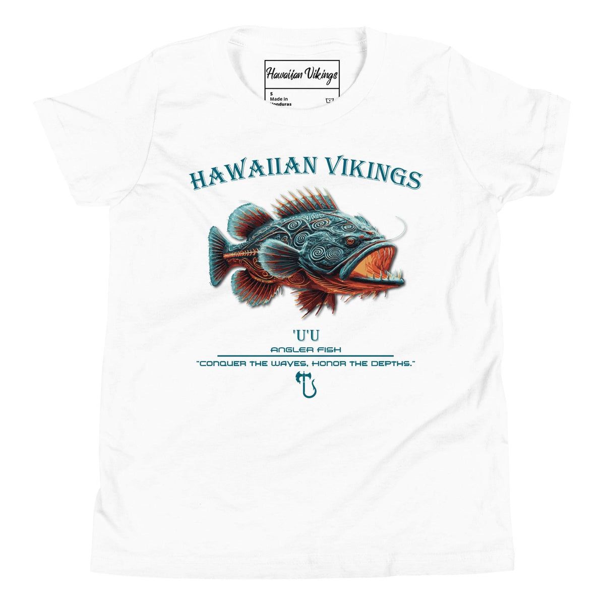 Angler Fish Youth Short Sleeve T-Shirt - Hawaiian Vikings